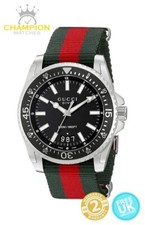 Gucci YA136206 Dive 45mm Black Nylon Strap Men's Watch Swiss 200m - New