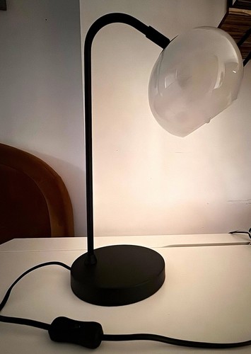 Black arc table lamp - table, lamp,