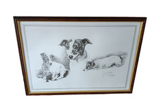 Framed Art Print Jack Russell Terrier Dogs Study By Joel Kirk In Stunning Detail