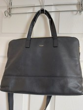 Knomo Black Leather Laptop / Messenger/satchel leather laptop/ shoulder bag