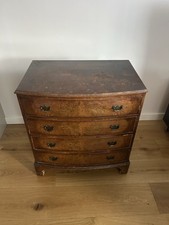 Antique Bow-Front Burr Walnut