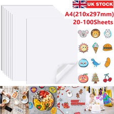 A4 Printable Vinyl Sticker Paper Glossy White Waterproof INKJET LASER Print