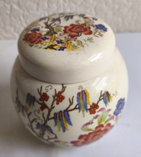 Sadler England White Floral Design Ginger Jar