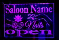 Nail Bar Salon led light up sign personalised parlour shop window home business