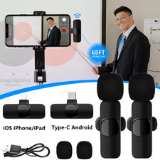Mini Wireless Lavalier Microphone Mic Phone For iPhone Type C Recording Vlog UK