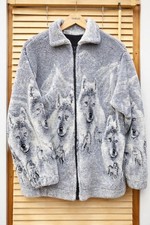 Vintage Wolf Print Fleece