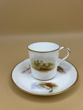 Antique Coalport  19th Century Hand Painted Cup & Saucer ,Rural Scenes