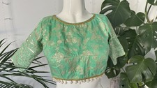 Lehenga Saree Blouse Ready Made Silk Green choli 