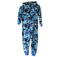 Blue SONIC The Hedgehog All In One Fleece Jumpsuit Costume Pajamas Size 7-8 