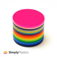 5mm Perspex® Laser Cut Coloured Acrylic Plastic Disc Circle / Various Diameters