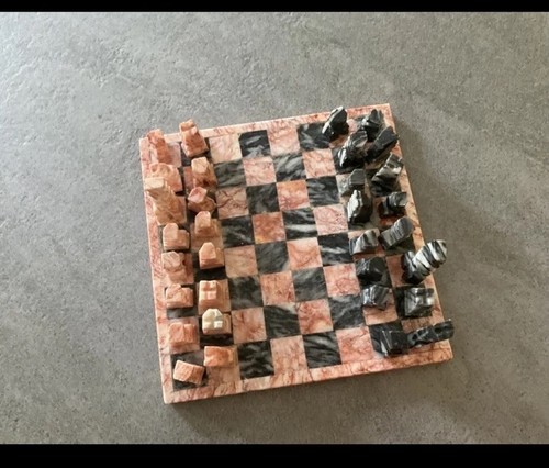 Vintage marble carved pink and - pink,