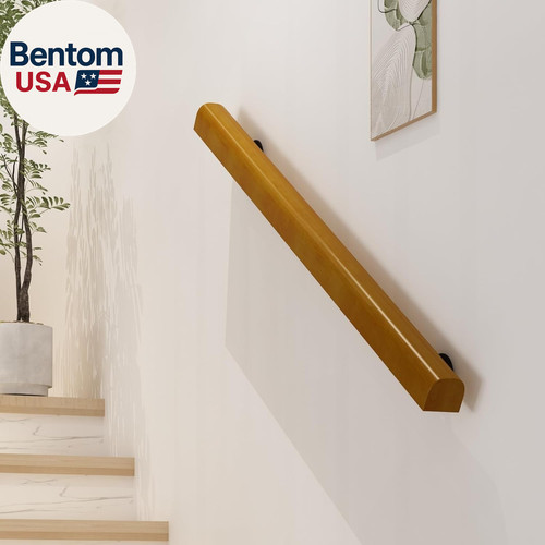 2ft wooden stair - wooden, railing