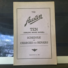 Austin Ten schedule of charges
