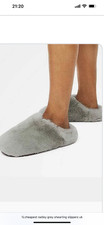Radley Street Grey Luxe Shearling Fluff Mules Size 6 New