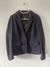 Ladies Joules Navy Pockets Collared Blazer Jacket Coat Size UK 8 Horse Riding