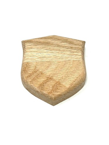 Solid oak shield plaque sign - solid,