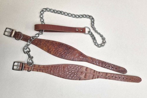 Leather brown reptile set - brown,