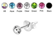 Crystal Stud Earrings - 925
