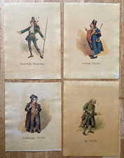 c.1895 Antique Print; Charles Dickens Characters x 4 by "Kyd"