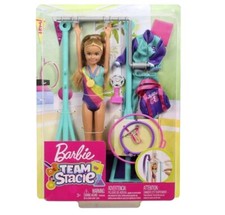 ✨️ Barbie Doll Team Stacie Gymnastics Playset Spinning Bar +7 Themed Accessories