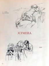 J H DOWD 1945 Important People Pencil Sketch Print 'A Lady of Letters' D/76