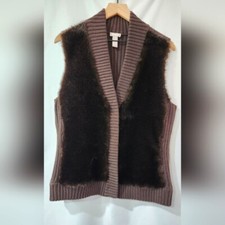 Chico's Brown Faux Fur Vest
