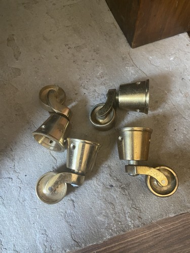 Vintage brass casters - brass,