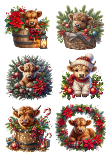Christmas highland cows - christmas,
