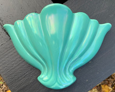 Govancroft pottery vintage wall pocket vase Scotland jade green