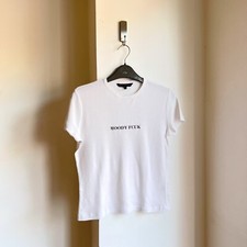 Vintage Y2K 90s Minimalist French Connection FCUK Spell Out T Shirt Baby Tee S M