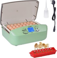 32 Eggs Incubators for Hatching with Poultry Feeder Trough