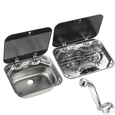 SINK COLD TAP & 2 BURNER HOB