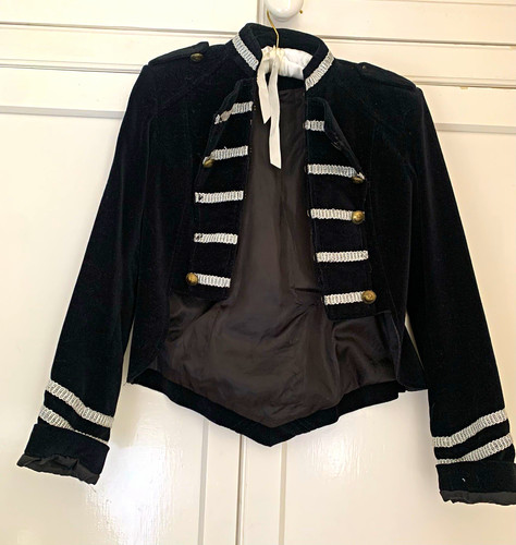 Vintage black velvet military - vintage,