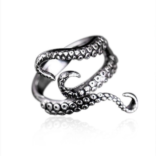 Titanium octopus tentacle ring - titanium,
