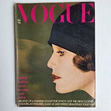 VOGUE MAGAZINE February 1974 Fashion Collector Profile Cover Vintage 1970s