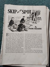 Sk178  Ephemera 1950s ahort Story Skip On The Spot Frank Richards