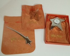 Folli Follie Desk Set with Clock, Paperweight and Letter Opener Silver Tone