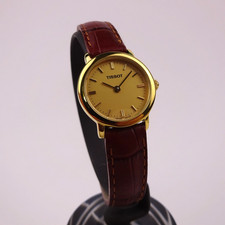 Tissot Watch C226k Woman’s Gold Plated Brown Leather Strap
