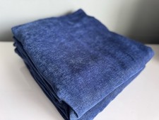 Beautiful Pair Of Anthropologie Dark Blue Concealed Tab Top Chenille Curtains