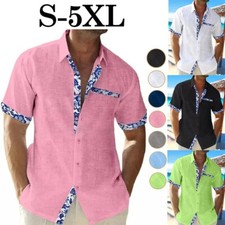 Mens Short Sleeve Cotton Linen