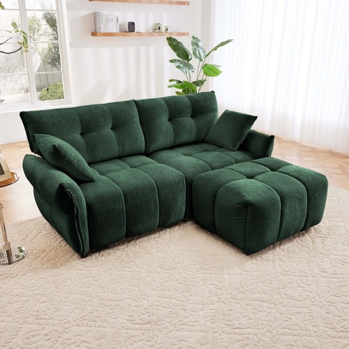 Chenille fabric seater sofa - fabric, 2-seater