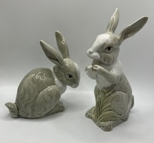 Stunning Pair of Porcelain Hare / Rabbit Figurines Miquel Requena Valencia Spain