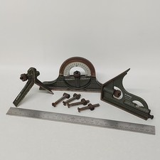 Vintage Genuine Mitutoyo Combination Square Set 180-907 Made In Japan Boxed 