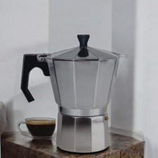 Aluminium Espresso Maker Stove Top Coffee Moka Pot 9oz 266ml Silver Easy Clean