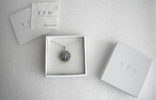 17" YFN Silver 925 Round Abalone Shellfish Tree Of Life 50 Pendant Necklace