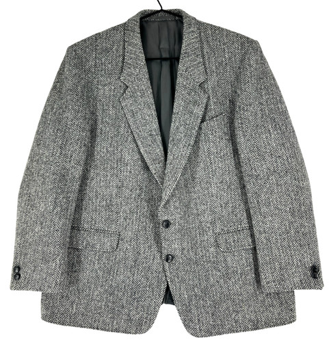 Vintage harris tweed men grey - tweed,