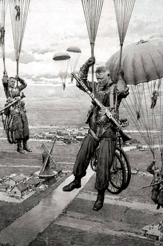 Paratroopers with bicycles ww2 - bicycles,