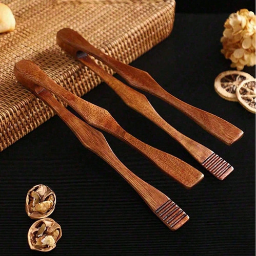 1pc wooden food tongs - 1pc,