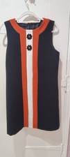 MOD 60s style Dress UK Size 12 Black White and Red VG Condition