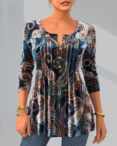 Womens print neck tops - womens,